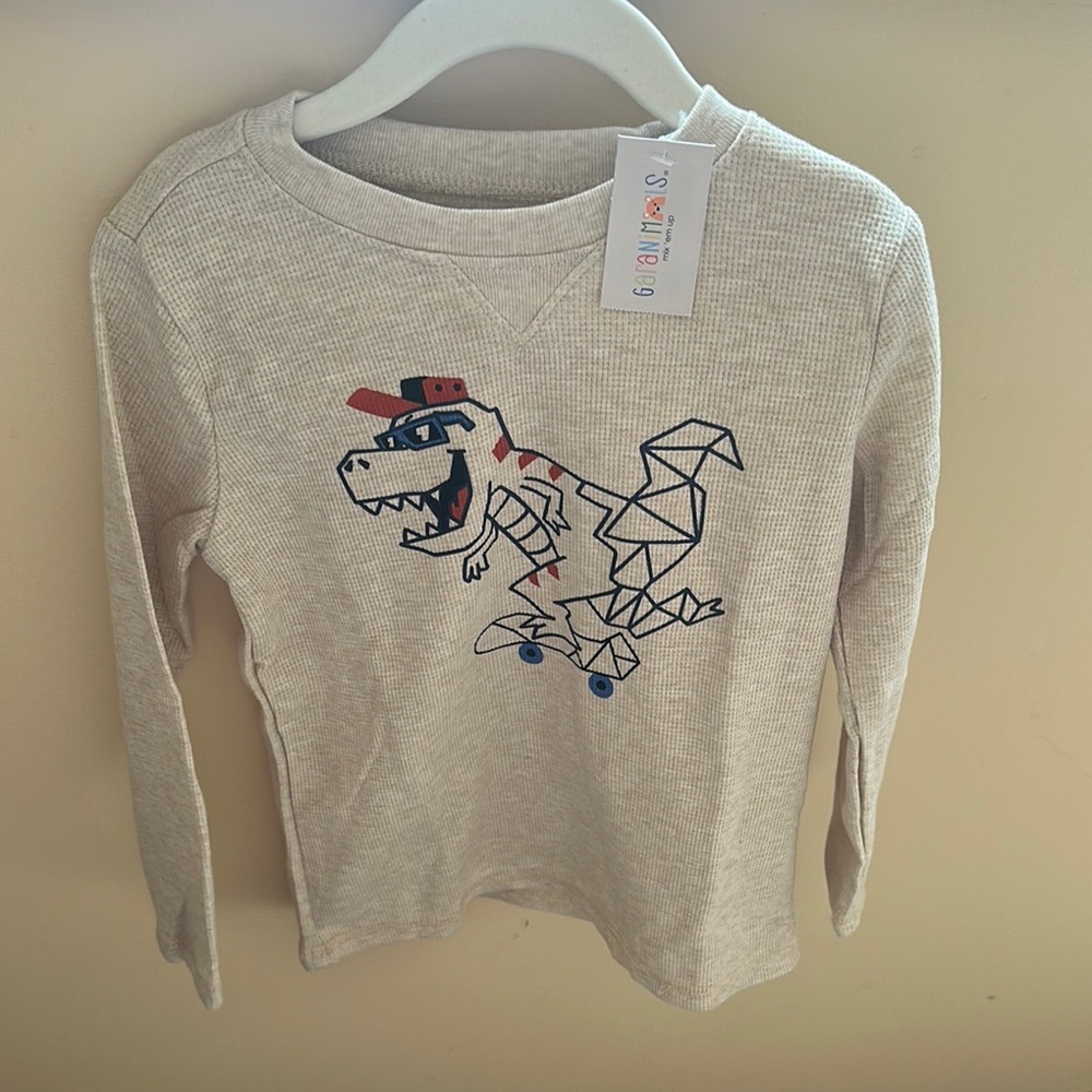 Stylish Kids Dinosaur Graphic Long Sleeve Shirt